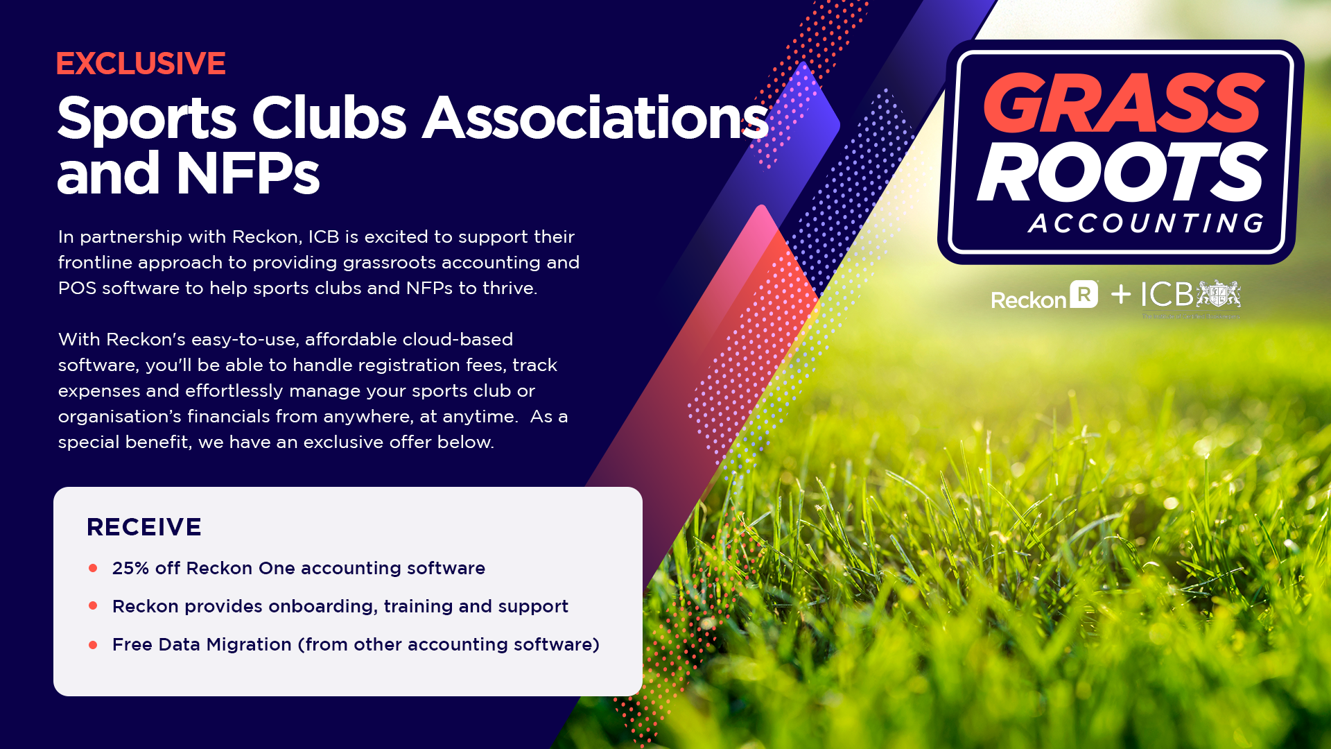 Exclusive to Sports Clubs Associations and NFPs
